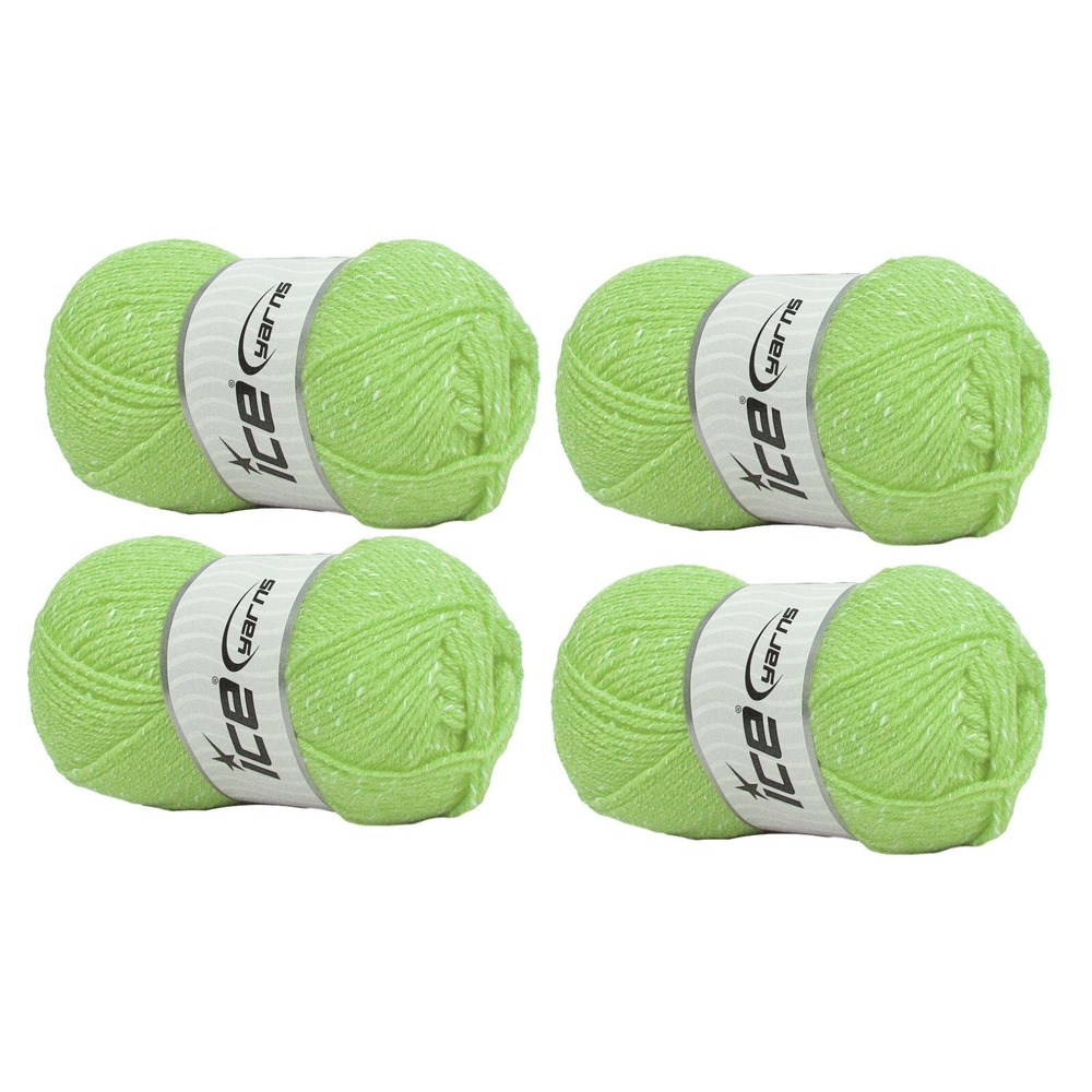 Ice Yarn Natural Baby Yarn-4 Skeins Green Bamboo Cotton 67090 Ships from USA New